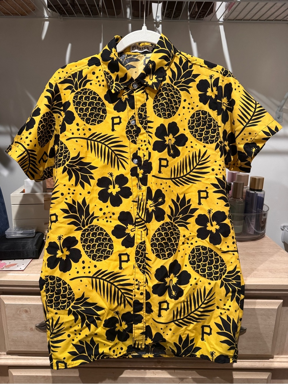 Yellow & Black Pineapple Print Short-Sleeve Shirt